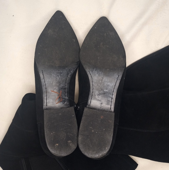 Marc Fisher Suede Knee High Supple Soft Leather Black Equestrian Riding Boot - Picture 10 of 11